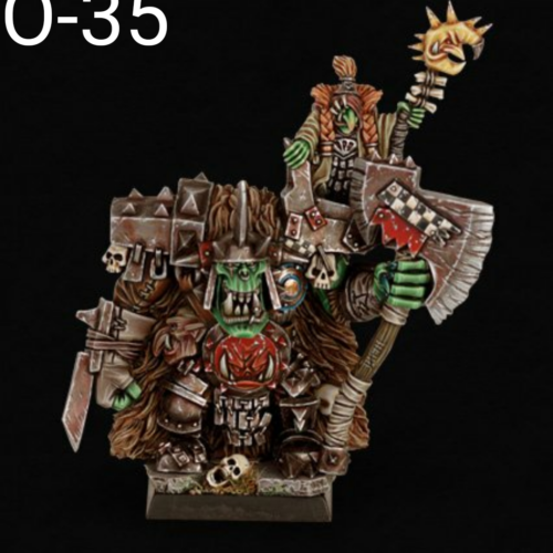 Ork Warboss Grumlok and goblin shaman Gazbag